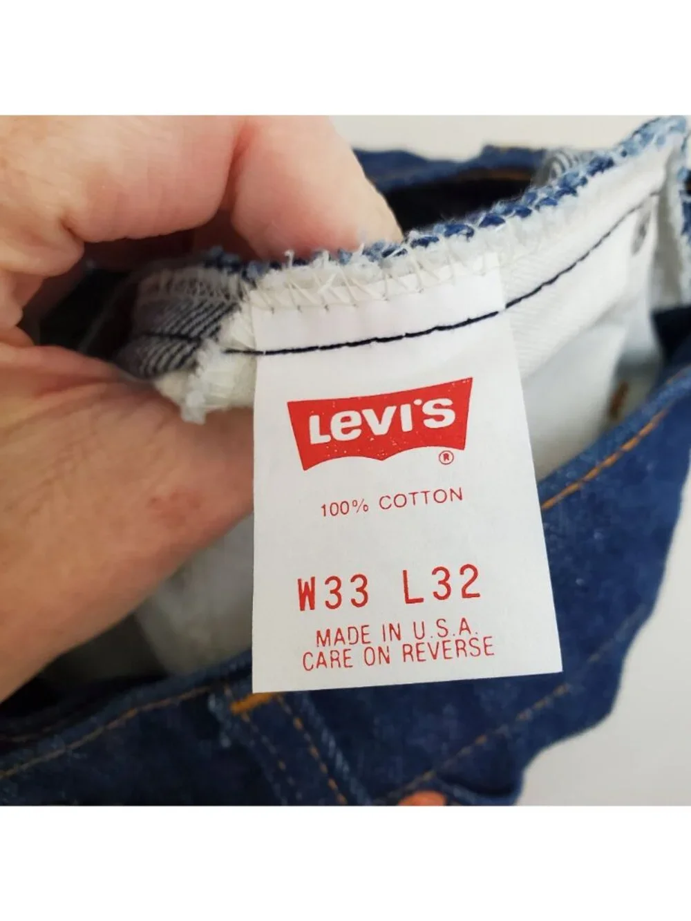 Levi's straight leg dark wash jeans 1980's orange tab